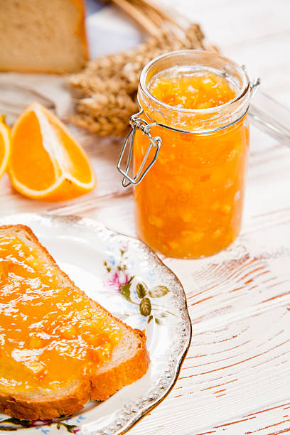 istock Slices of bread with jam 492487848