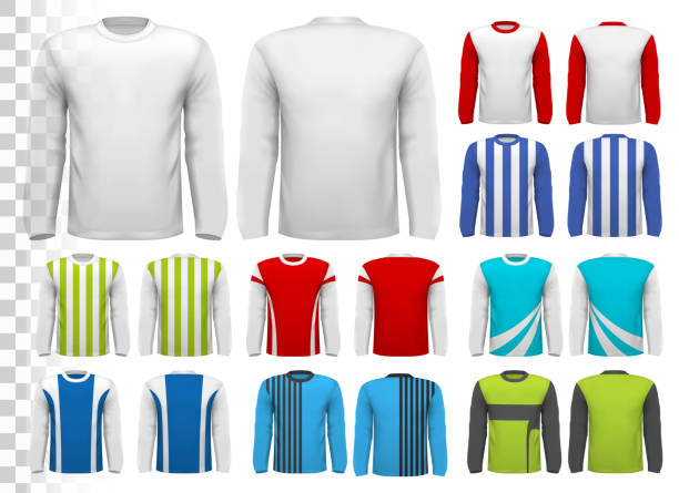 istock Collection of various male long sleeved shirts. Design template. 492489220
