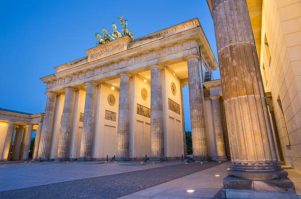istock Brandenburg Gate in twilight at dawn, Berlin, Germany 492491648