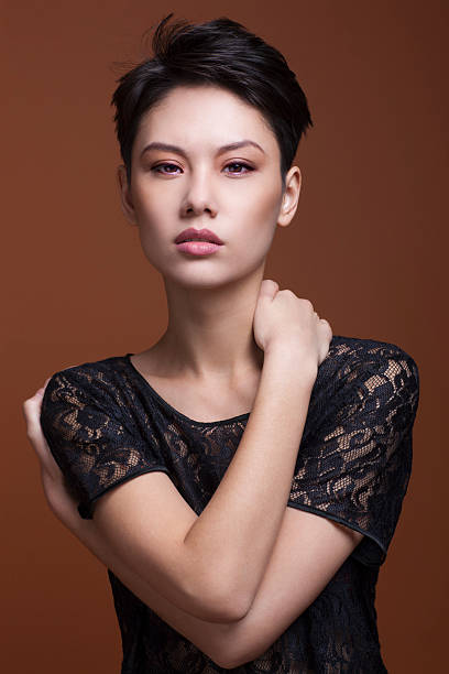 istock Beautiful Mixed Asian Short Haired Female Model 492494858