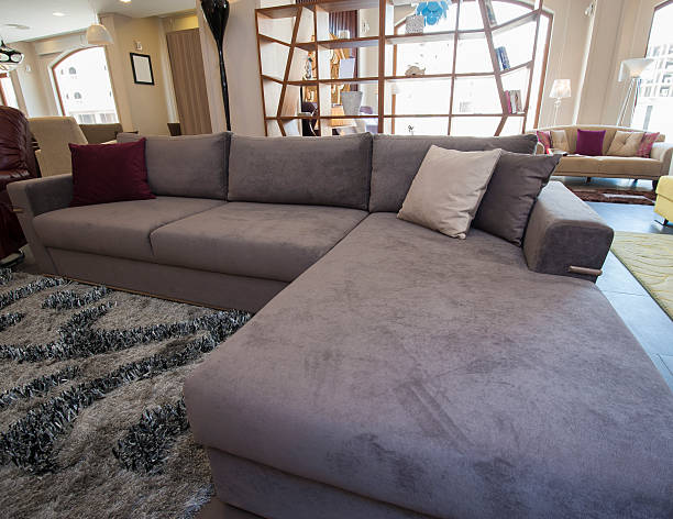istock L-shaped corner sofa in show room 492495947