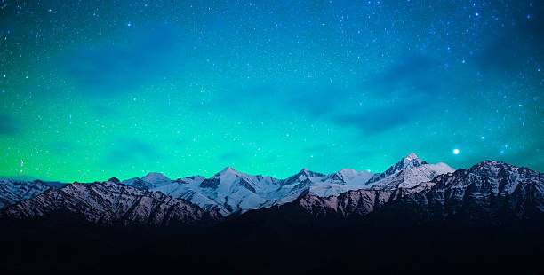 Starry night in Norther part of India stock photo
