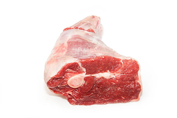 istock Leg of lamb isolated on a white studio background. 492496469