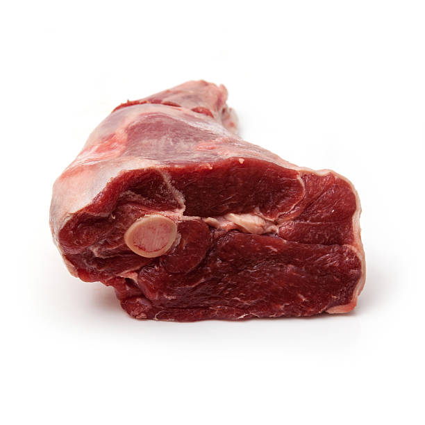 istock Leg of lamb isolated on a white studio background. 492497387
