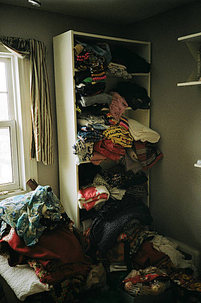 istock Stacked Clothing On Shelves 492497776