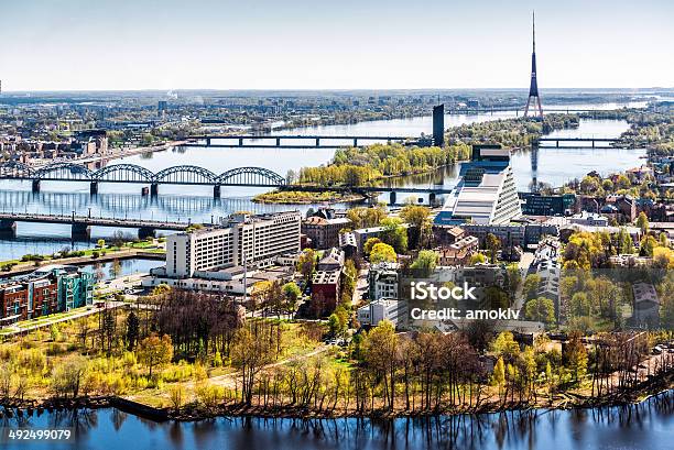 Photo libre de droit de Vue Panoramique De Riga Ville Lettonie banque d'images et plus d'images libres de droit de Riga - Riga, Lettonie, Vieille ville