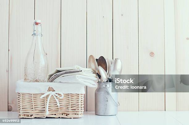 Home Kitchen Decor Stock Photo - Download Image Now - Apartment, Backgrounds, Basket