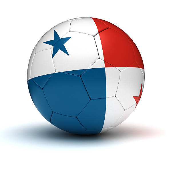 panameño de fútbol - bola 3d de bandera de panamá fotografías e imágenes de stock