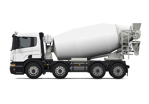 Concrete Mixer Truck isolated on white background. 3D render