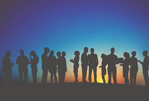 istock Group Business People Interaction Silhouette Concept 492510170