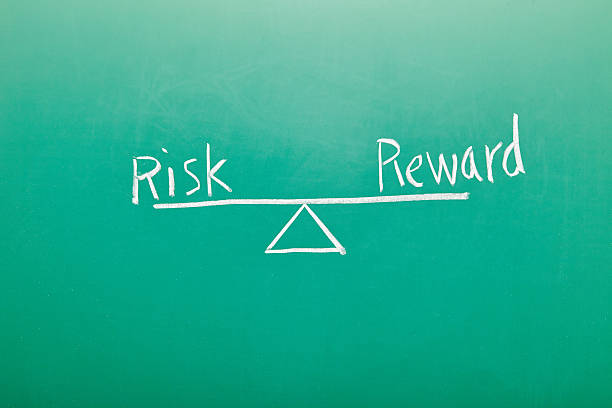 istock Risk Reward Balance concept on blackboard 492511352