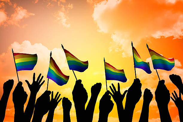 istock People Holding Gay Pride Symbol FLag 492512098