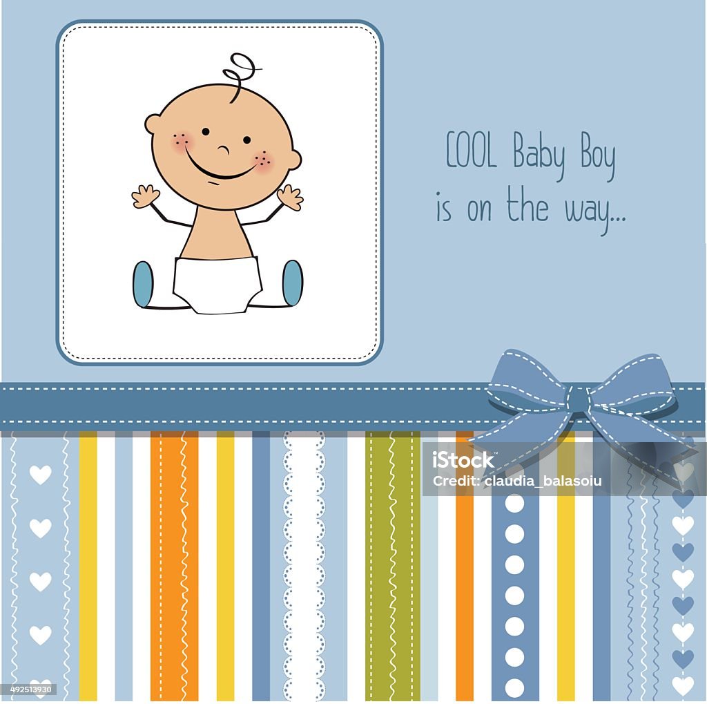 baby boy shower card baby boy shower card, vector eps10 2015 stock vector