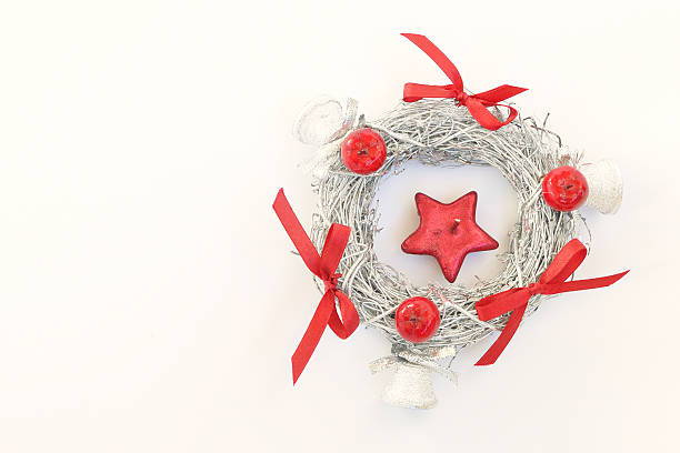 istock Decorative festive wreath with red candle 492516066