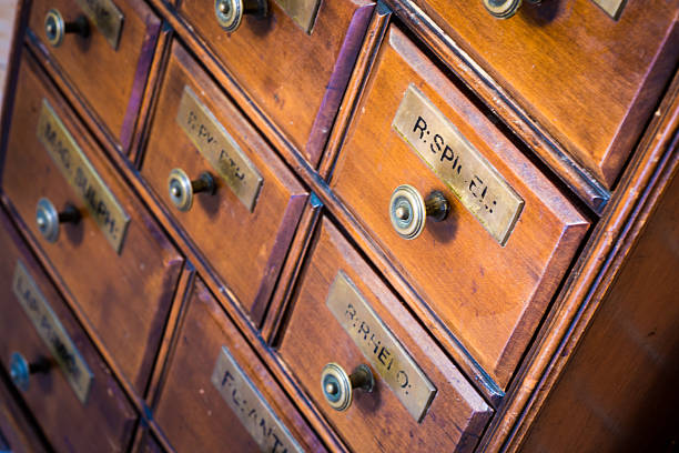 istock Wooden drawers with labels 492517028