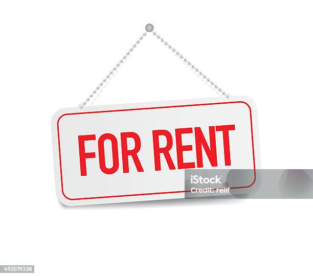 Floaral Rent Sign For Rent Sign Hanging Isolated On White Wall Stock Illustration ...