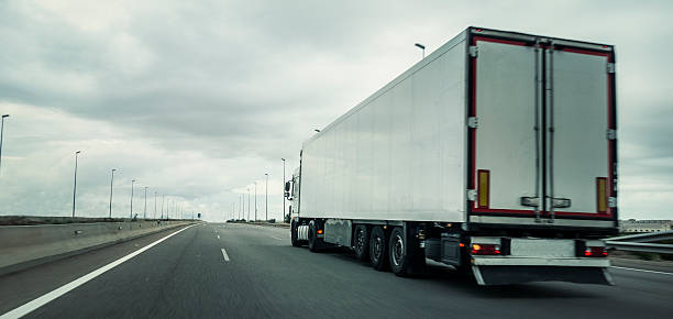 istock Freight truck on the road 492521052