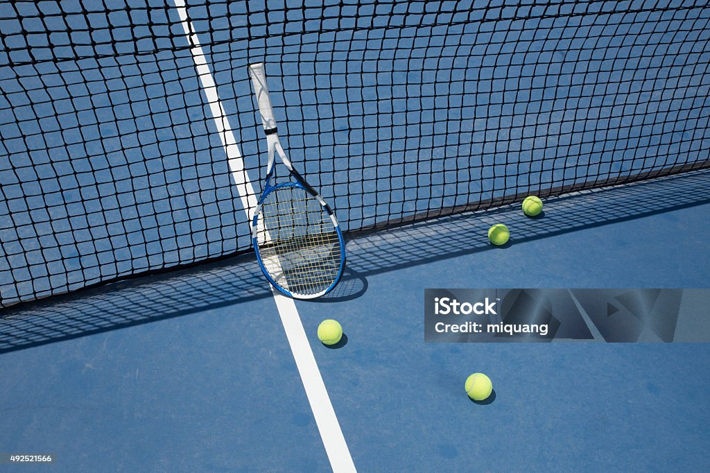 Tennis Playground Tennis playground with balls and racket 2015 Stock Photo