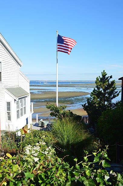 istock American flag in ocean view 492522034