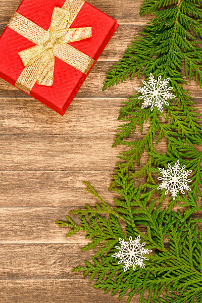 istock Christmas tree decoration  with gift and snowflakes. 492523202