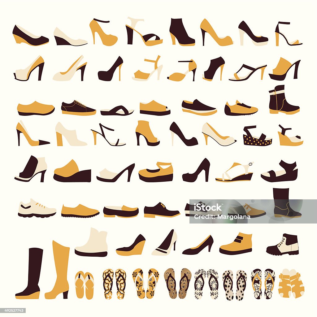 Ensemble d'icônes d'hommes et de chaussures Femmes - clipart vectoriel de Chaussures libre de droits
