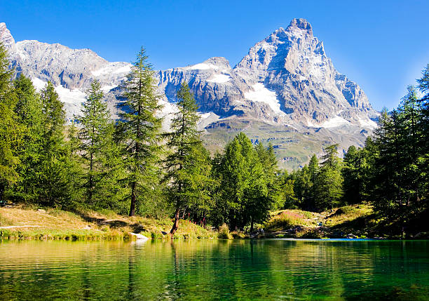 istock Valle d'Aosta view of the blue lake 492527949