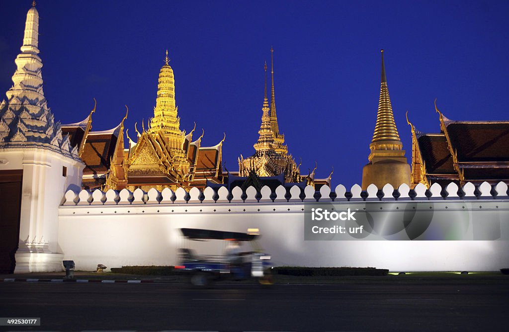 THAILAND BANGKOK WAT PHRA KAEW The temple end in the evening mood with the Wat Phra Keo at the Royal Palace in the historic center of the capital Bangkok in Thailand. Architecture Stock Photo