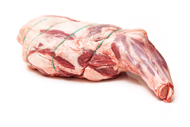 istock Leg of lamb isolated on a white studio background. 492531999