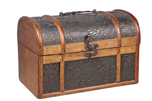 istock Ornamental Treasure Chest with Brass Handle and Clasp 492532583