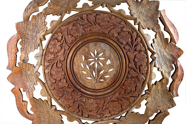 istock Ornate Pattern Carved on Wooden Coffee Table 492533375