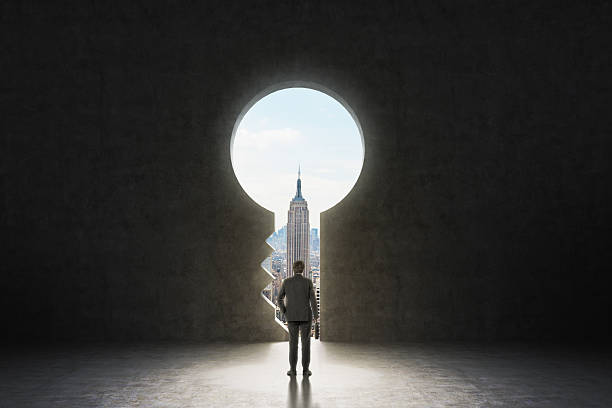 istock keyhole in the concrete wall 492538148