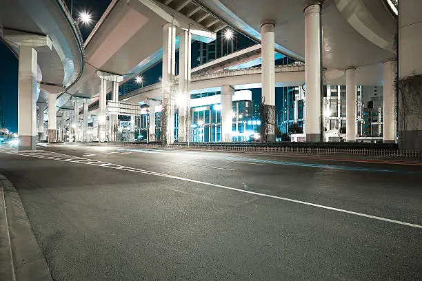 Photo of City road viaduct night of night scene