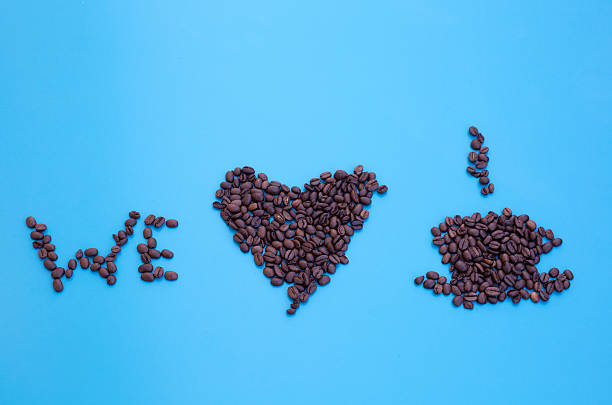 istock coffee beans in shape meaning 'we love coffee' 492539110