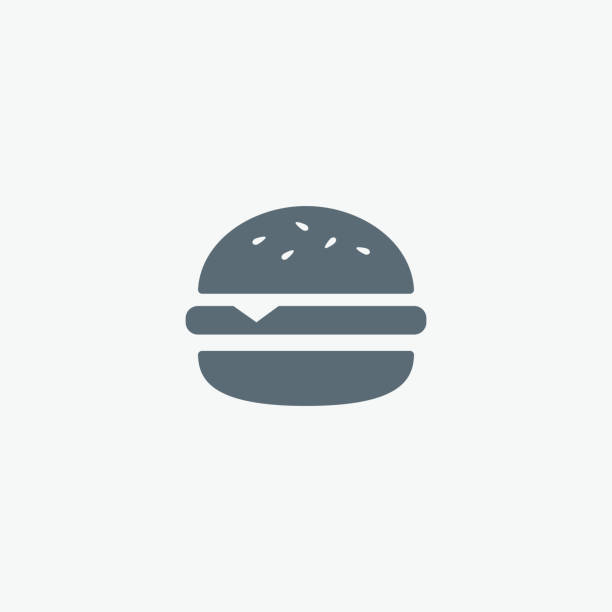 ilustraciones, imágenes clip art, dibujos animados e iconos de stock de icono vector hamburguesa. señal de comida rápida. hamburguesa de símbolo - bun