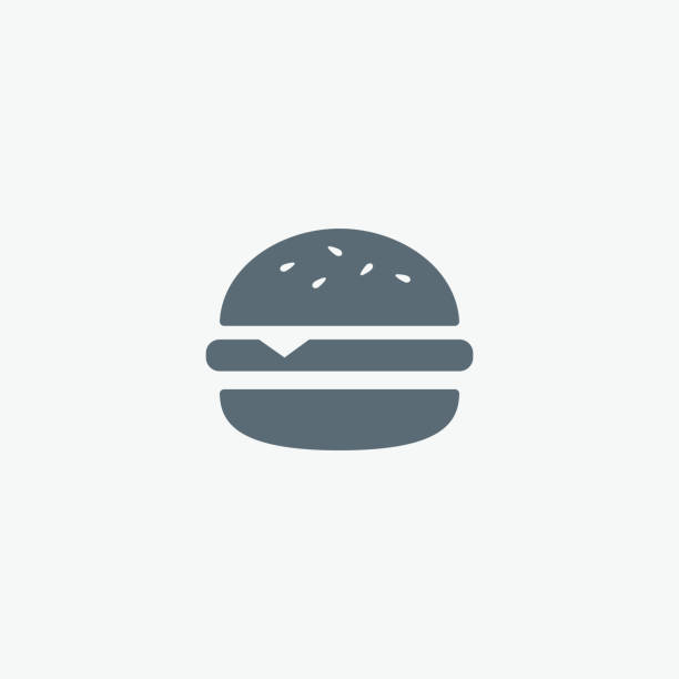 wektor hamburger icon. fast food znak. symbolem burger - bun stock illustrations