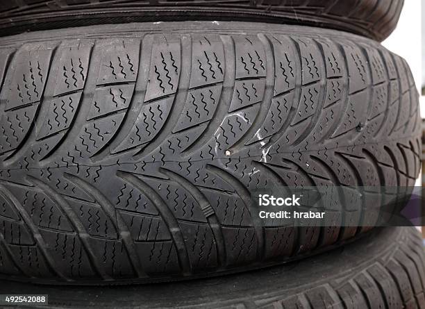 Nail In Tyre Stock Photo - Download Image Now - 2015, Blowing, Bolt - Fastener