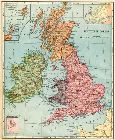 A map of the British Isles from 1896.