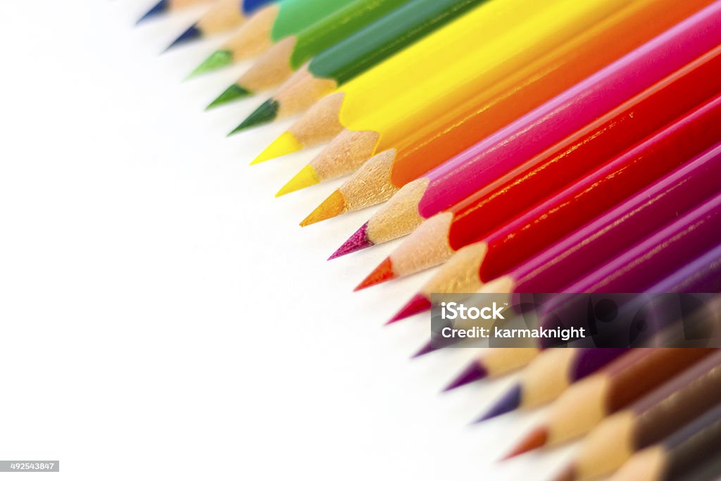 Colored Pencils Colored Pencils On White Background Art Stock Photo