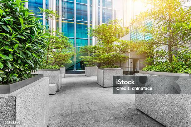 Green Of Office Area In Hong Kong Stock Photo - Download Image Now - Building Exterior, Construction Industry, Hong Kong