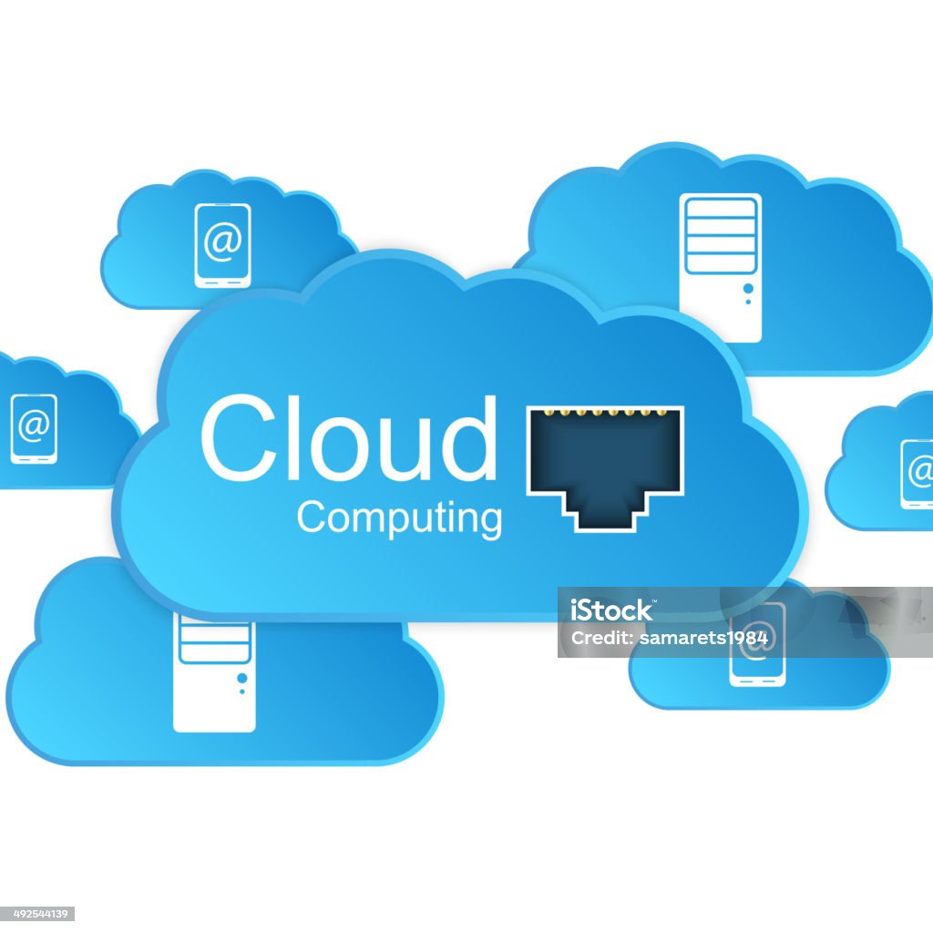 Cloud computing koncepcji. - Grafika wektorowa royalty-free (Bańka)