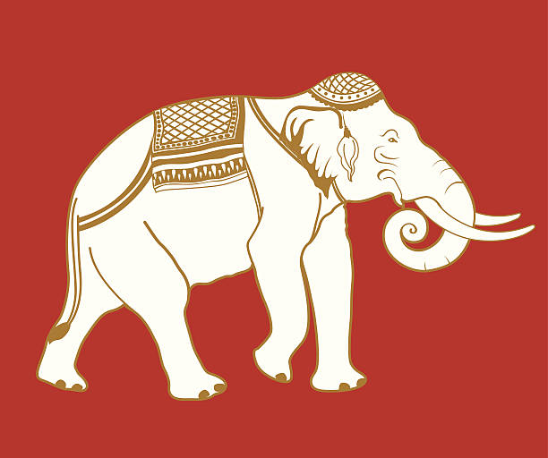 тайский слон - bangkok thailand rickshaw grand palace stock illustrations