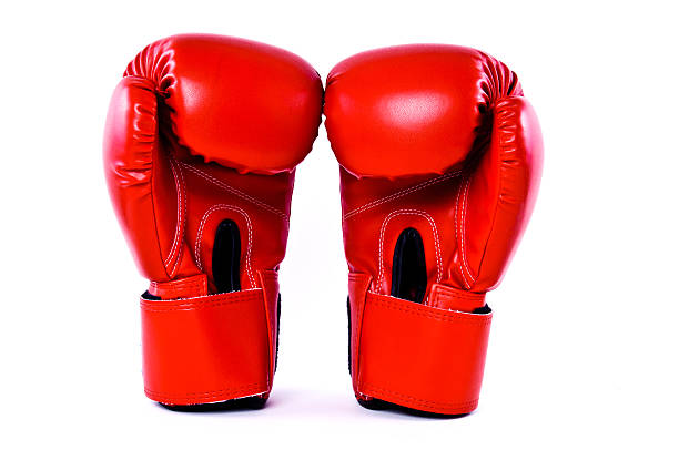 istock Pair of Boxing Gloves Red Leather Isolated on white background. 492546919
