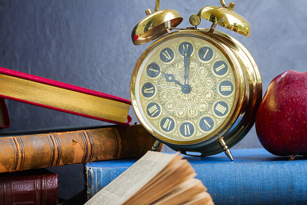istock pile of books with clock 492547138
