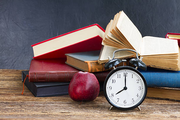 istock pile of books with clock 492547322