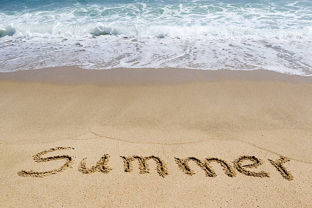 istock Word summer written in sand on the beach 492549252
