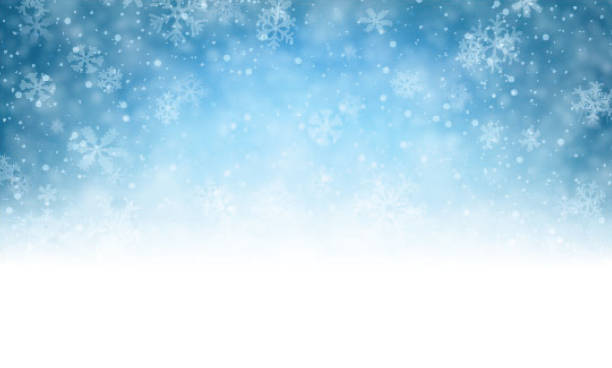 weihnachten blauer hintergrund mit schnee - snow background stock-grafiken, -clipart, -cartoons und -symbole