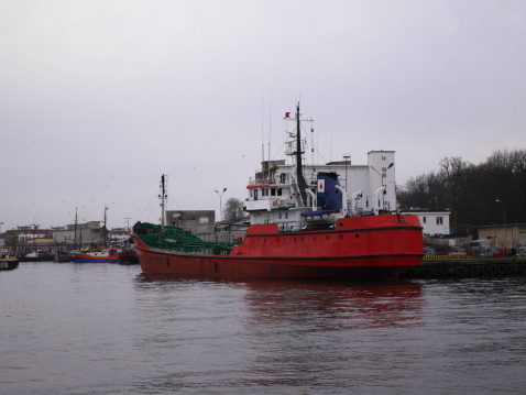 bunker ship (fuel replenishment tanker)  in port