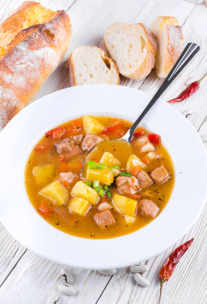 istock Hungarian goulash with beans and peppers 492550981