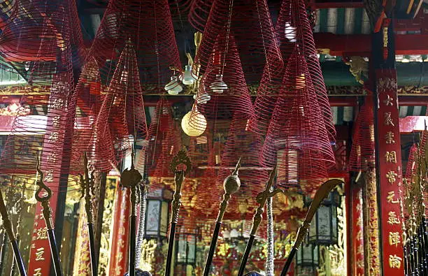 A traditional temple in the city of Cantho in the Mekong Delta in the south of Vietnam in South East Asia.