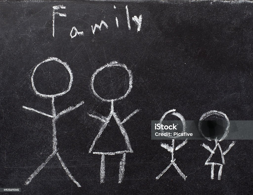 chalkboard house home real estate architecture construction drawing of family on chalkboarddrawing of family on chalkboard on white background with clipping path Chalk - Art Equipment Stock Photo